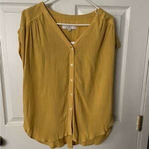 Loft NWT XS Women's Yellow V-Neck Blouse